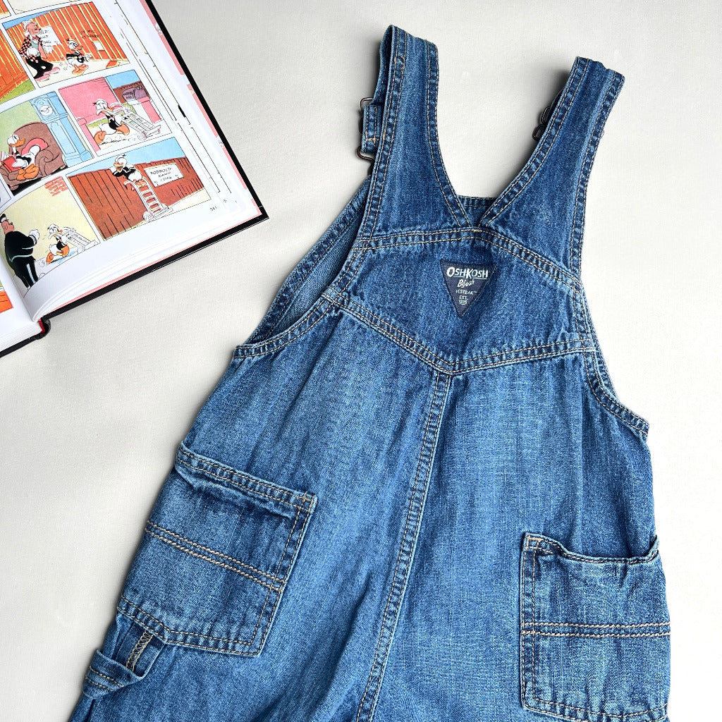 Oshkosh denim smækbukser med logo str. 5 år